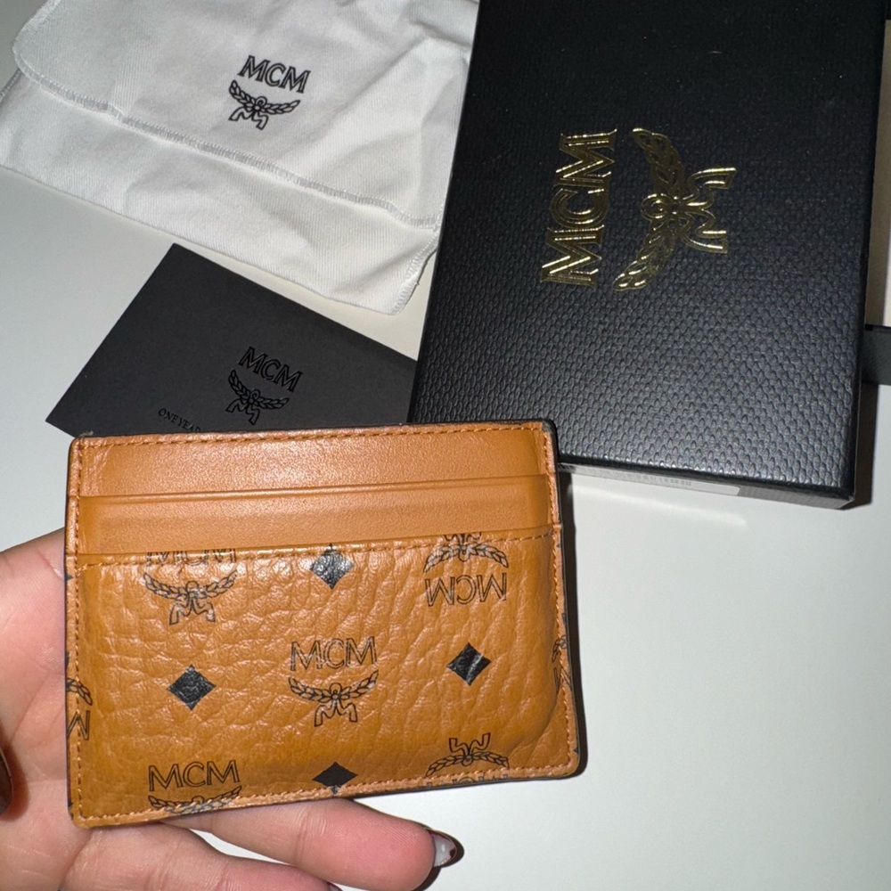 MCM Cognac Visetos Card Holder